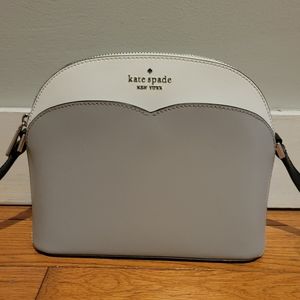 Kate Spade Payton Dome Crossbody Bag Grey White Black